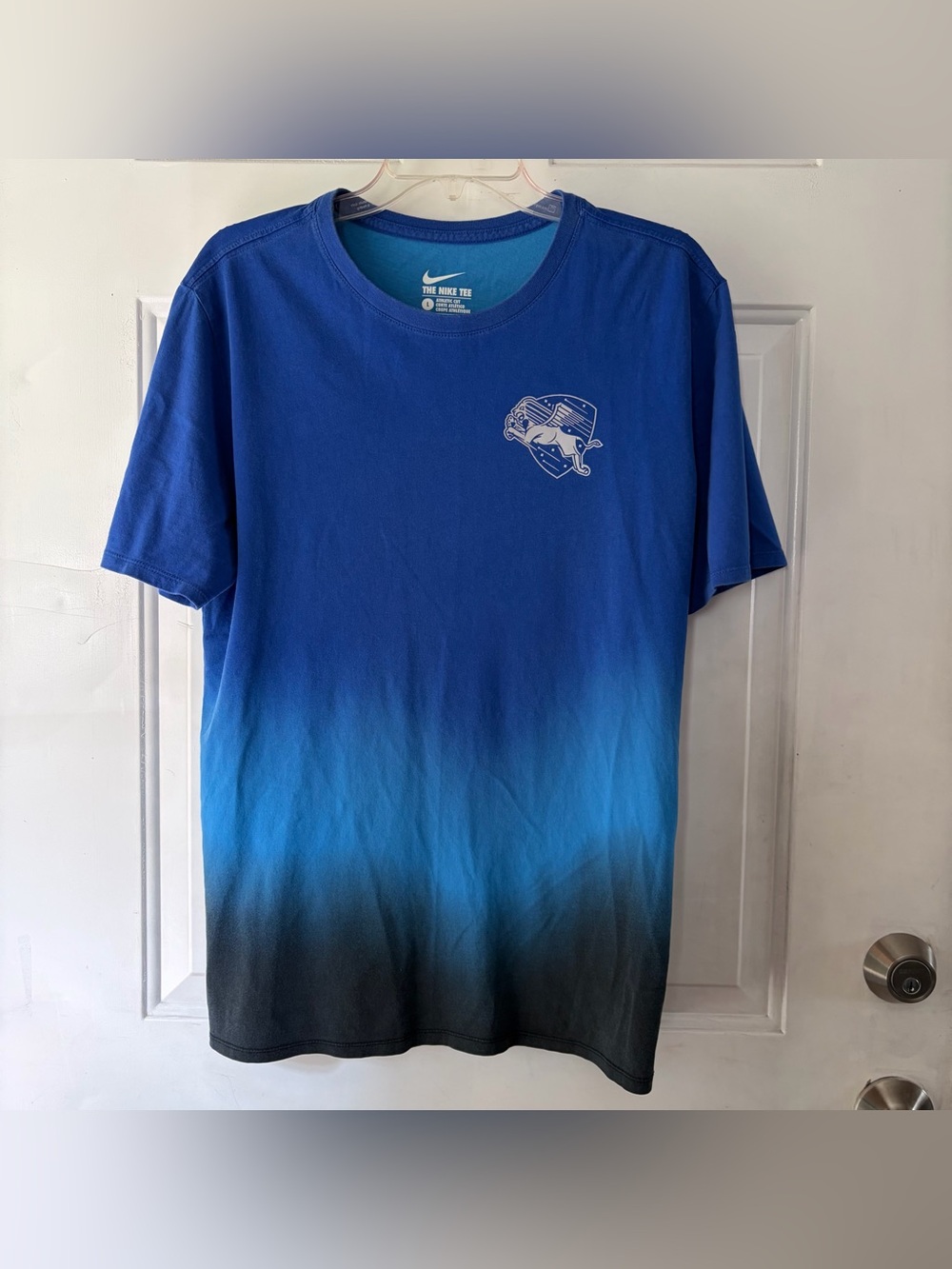 Nike LeBron James Court Commander Lion Ombre Dip Dye Graphic Tee Shirt Mens L